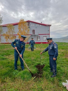 Сотрудники МЧС России провели акцию по высадке плодовых деревьев в Малокарачаевском районе