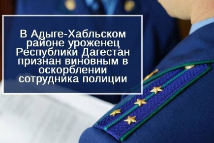 Адыге-Хабльский районный суд вынес приговор по уголовному делу в отношении 47-летнего уроженца Республики Дагестан