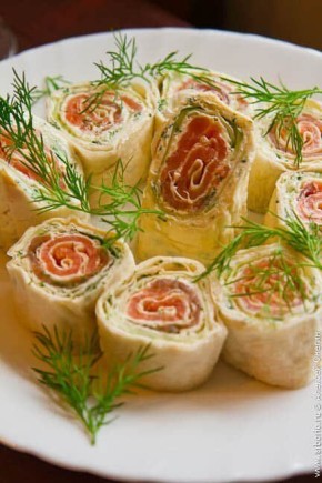 Изысканные рулеты из сёмги с творожным сыром