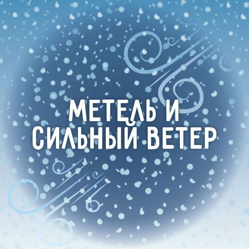 Соблюдай меры личной безопасности во время сильного ветра и снегопада, по возможности, не выходи из дома!