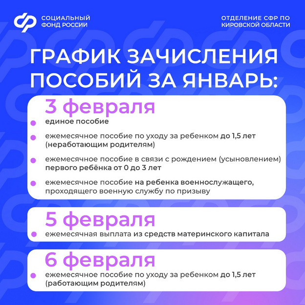 Когда ожидать пособия: график выплат в феврале 2026 года