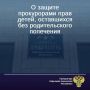 На особом прокурорском контроле находятся вопросы защиты прав детей-сирот и детей, оставшихся без попечения родителей
