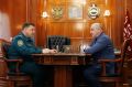 Задачи по обеспечению безопасности жителей республики в паводкоопасный период обсудили Глава Карачаево-Черкесии Рашид Темрезов с начальником главного управления МЧС России по КЧР генерал-майором Александром Голоколенко