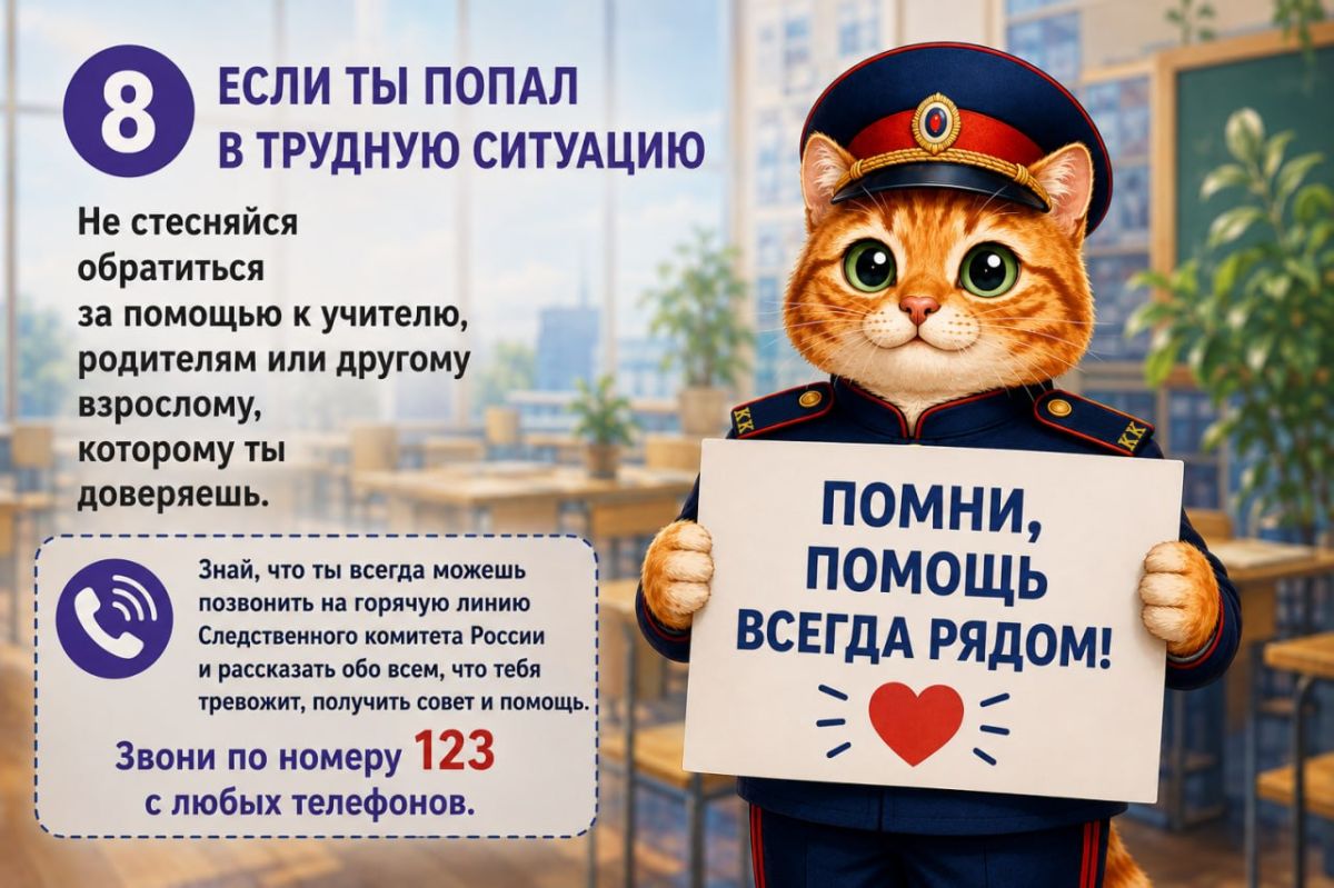 СК России напоминает школьникам о правилах безопасности в новом учебном году СК России напоминает школьникам о правилах безопасности в новом учебном году